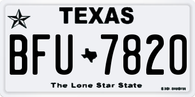 TX license plate BFU7820