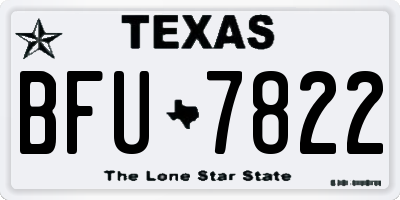 TX license plate BFU7822