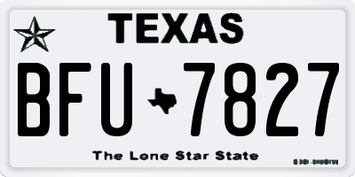 TX license plate BFU7827