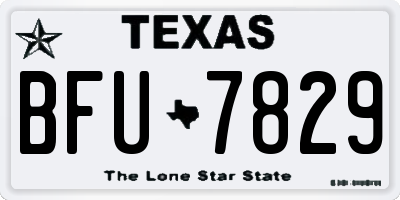 TX license plate BFU7829