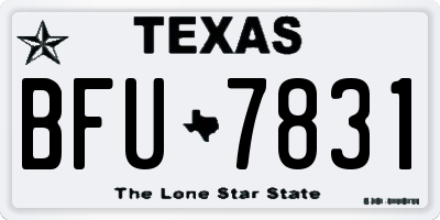 TX license plate BFU7831