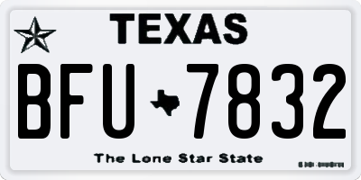 TX license plate BFU7832
