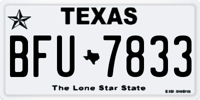 TX license plate BFU7833