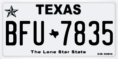 TX license plate BFU7835