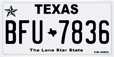 TX license plate BFU7836
