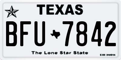 TX license plate BFU7842