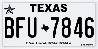 TX license plate BFU7846