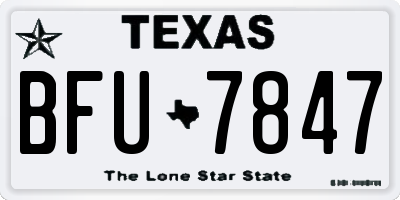 TX license plate BFU7847