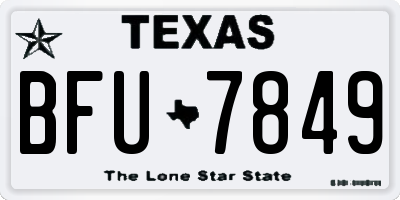 TX license plate BFU7849