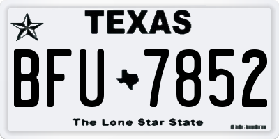 TX license plate BFU7852