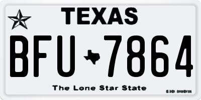 TX license plate BFU7864