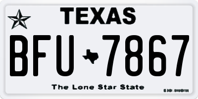 TX license plate BFU7867