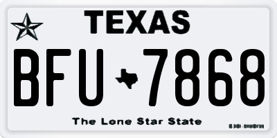 TX license plate BFU7868