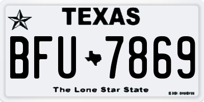TX license plate BFU7869