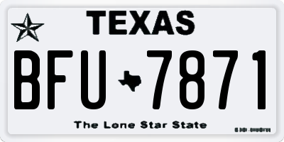 TX license plate BFU7871