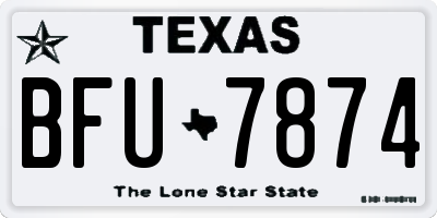 TX license plate BFU7874