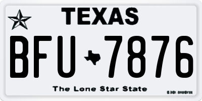 TX license plate BFU7876