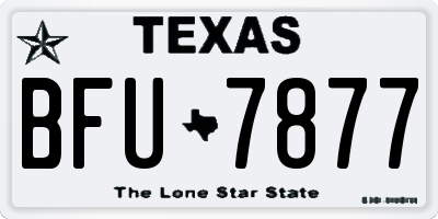 TX license plate BFU7877