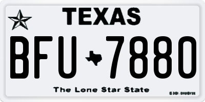 TX license plate BFU7880