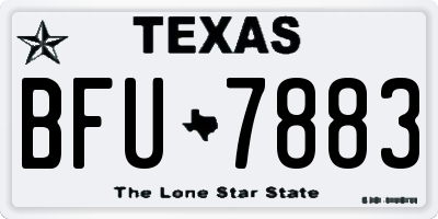 TX license plate BFU7883
