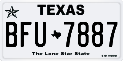 TX license plate BFU7887