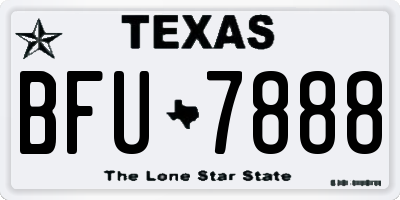 TX license plate BFU7888