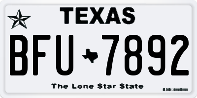 TX license plate BFU7892