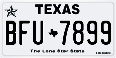 TX license plate BFU7899