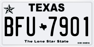 TX license plate BFU7901