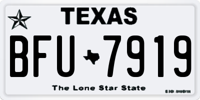 TX license plate BFU7919