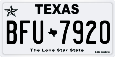 TX license plate BFU7920