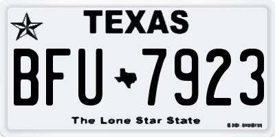 TX license plate BFU7923