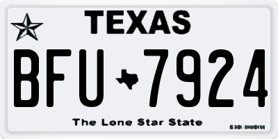 TX license plate BFU7924