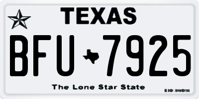 TX license plate BFU7925