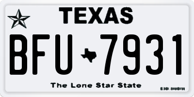 TX license plate BFU7931