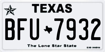 TX license plate BFU7932