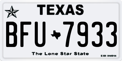 TX license plate BFU7933