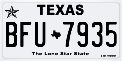 TX license plate BFU7935