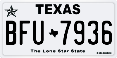 TX license plate BFU7936