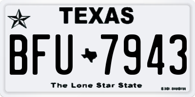 TX license plate BFU7943