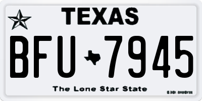 TX license plate BFU7945