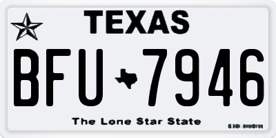 TX license plate BFU7946