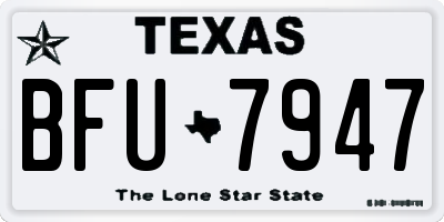TX license plate BFU7947