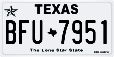 TX license plate BFU7951