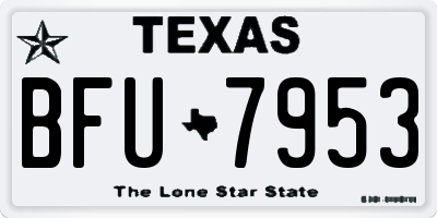 TX license plate BFU7953