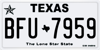 TX license plate BFU7959