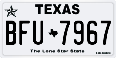 TX license plate BFU7967