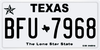 TX license plate BFU7968