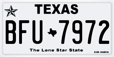 TX license plate BFU7972