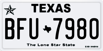 TX license plate BFU7980